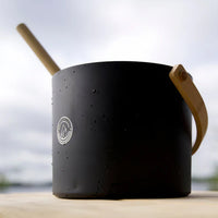 Thumbnail for North Shore Sauna Black Sauna Bucket and Ladle Set with Bamboo Handles