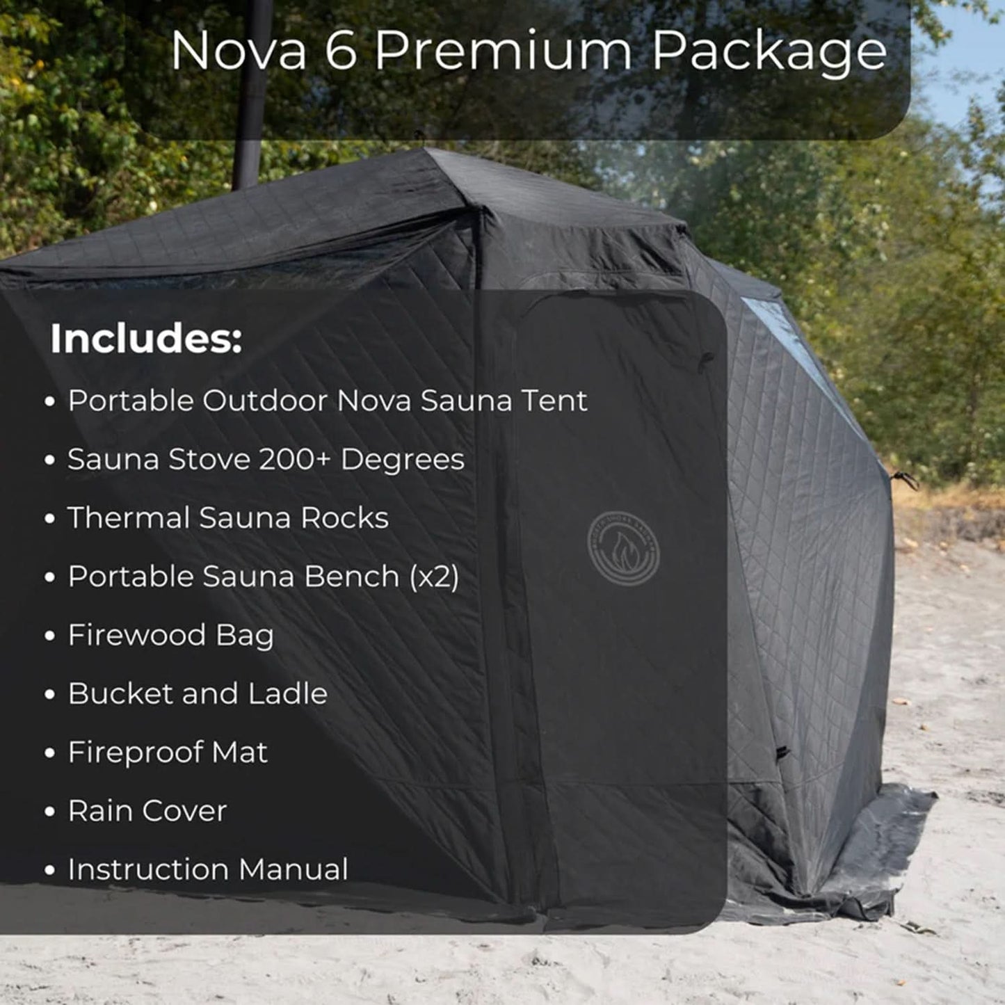 North Shore Sauna Portable Sauna Tent - Nova 6 Tent - 6 People - Premium Package