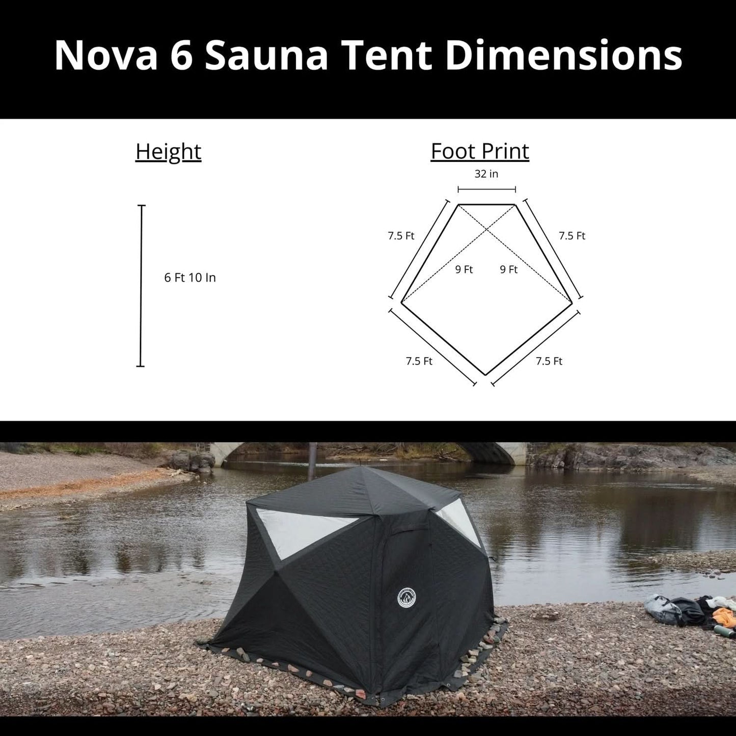 North Shore Sauna Portable Sauna Tent - Nova 6 Tent - 6 Person - Pro Package