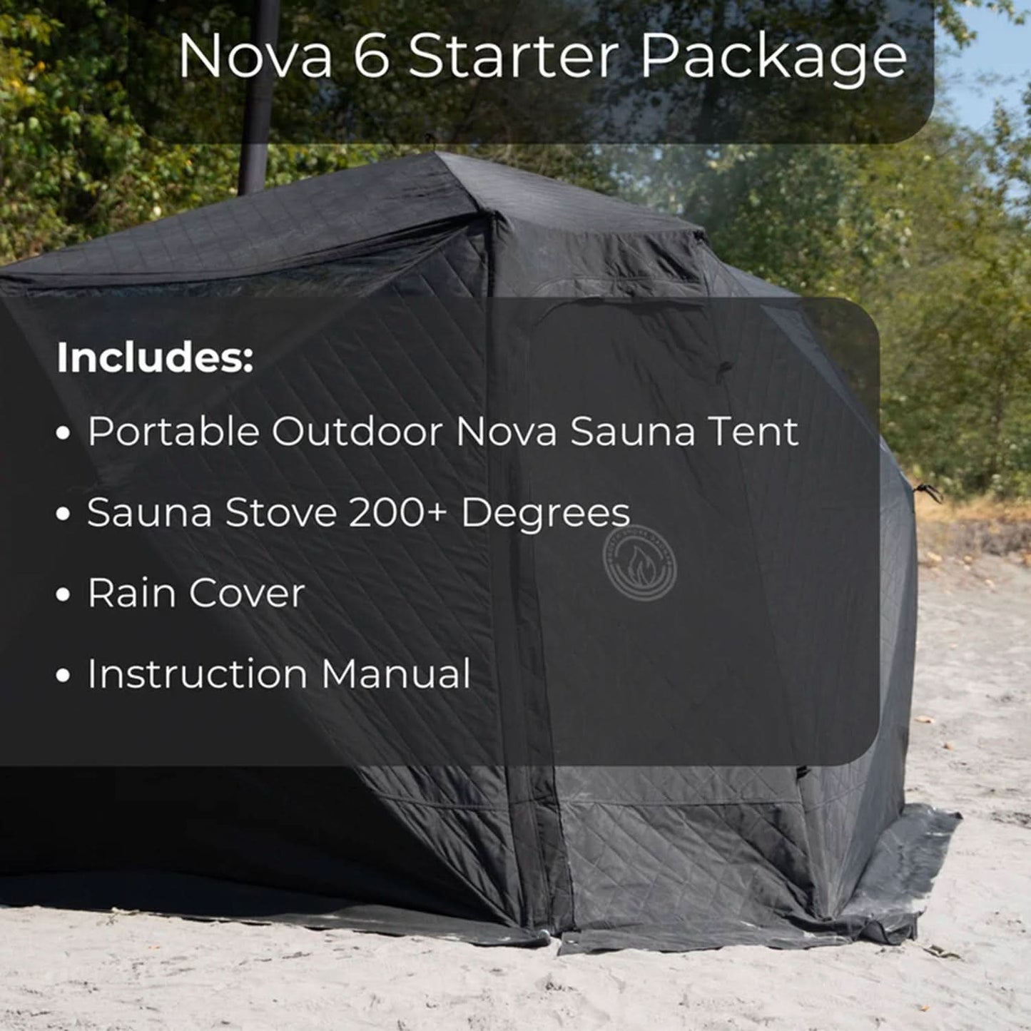 North Shore Sauna Portable Sauna Tent - Nova 6 Tent - 6 People - Starter Package